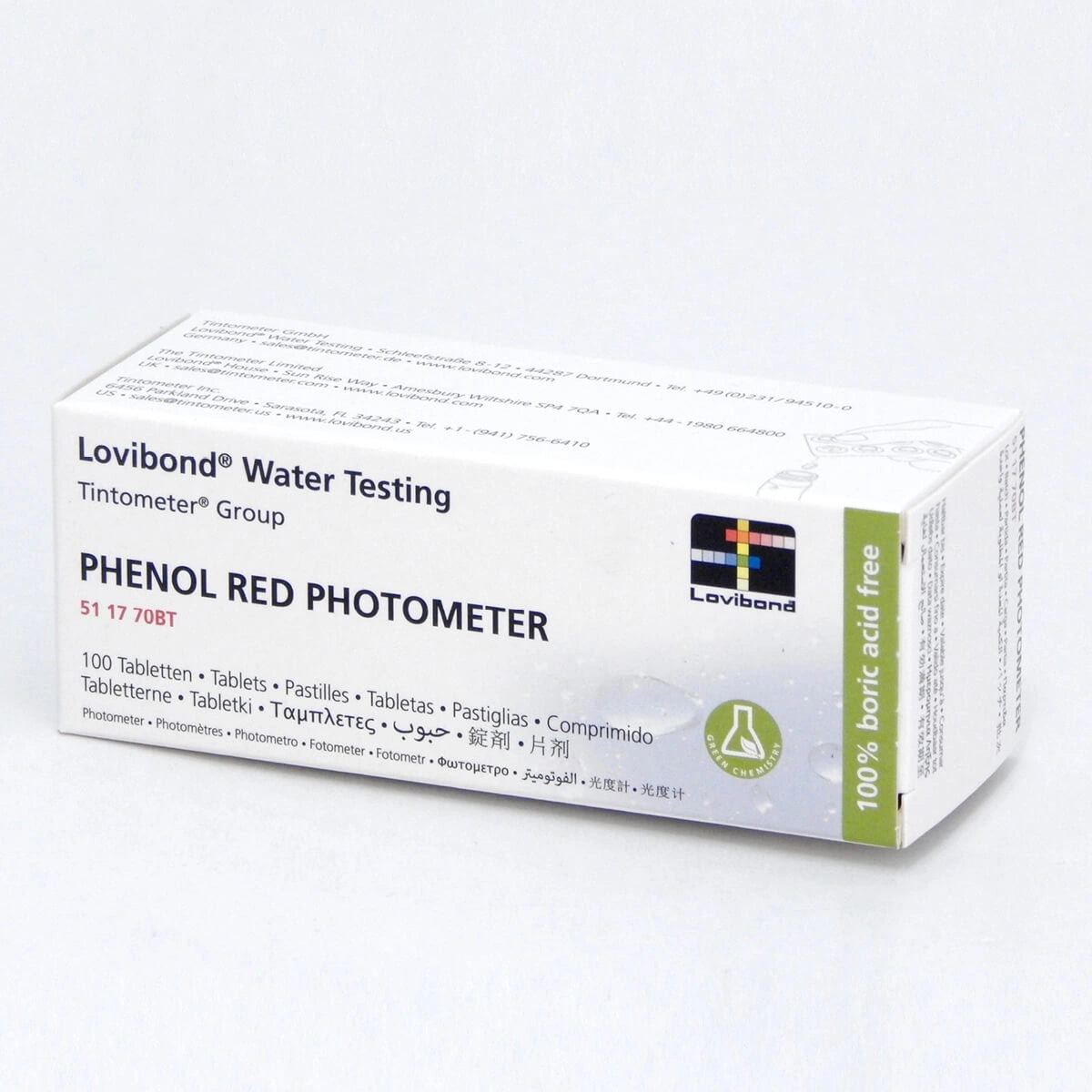 Testtablett pH Phenol Red, 10 tabletter
