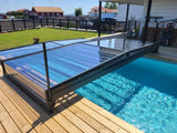 AstralPool Ultra Nordic – Lågt pooltak med en skena och UV-skyddad polykarbonat