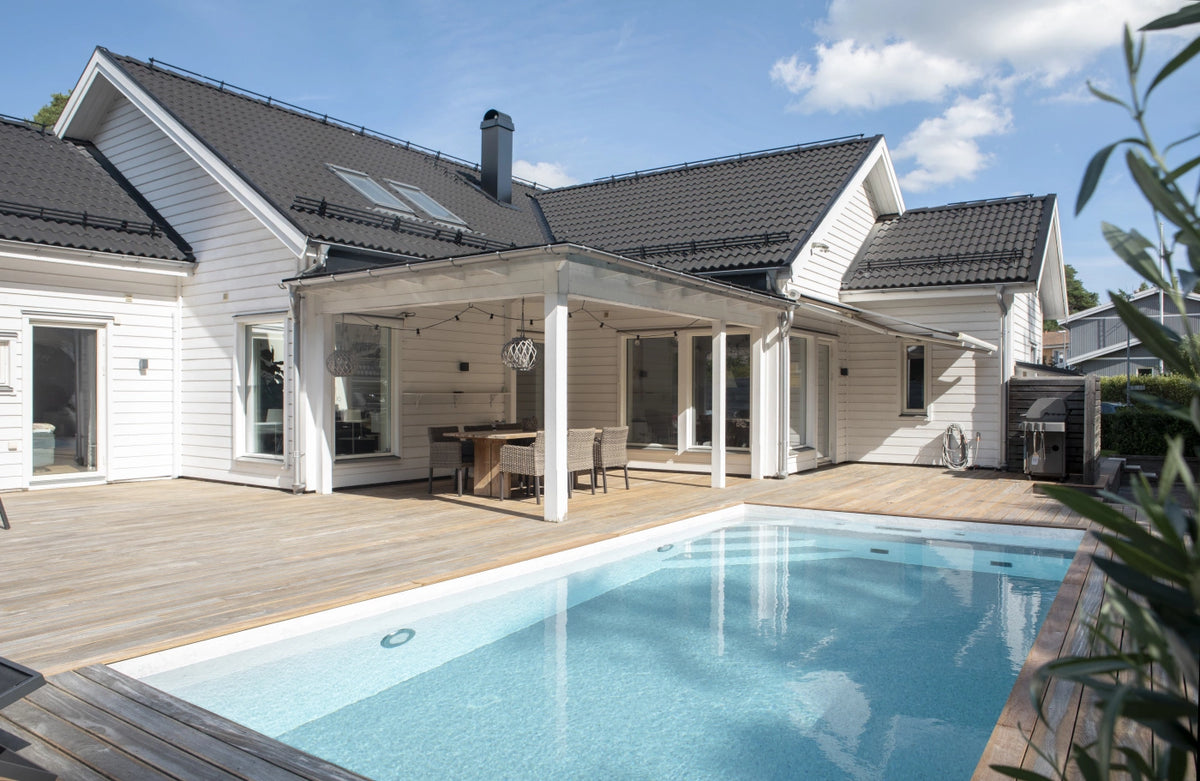 Poolmiljö från Poolhandel med pool, trädäck och uteplats