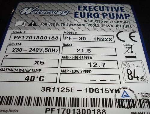 Waterway Massagepump 3HP1SP Amp – artikel 773